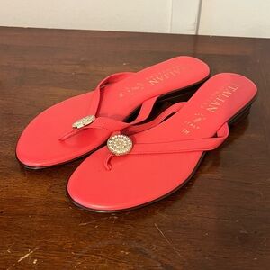 Italian shoe makers made in Italy Women's coral Sandals size 7